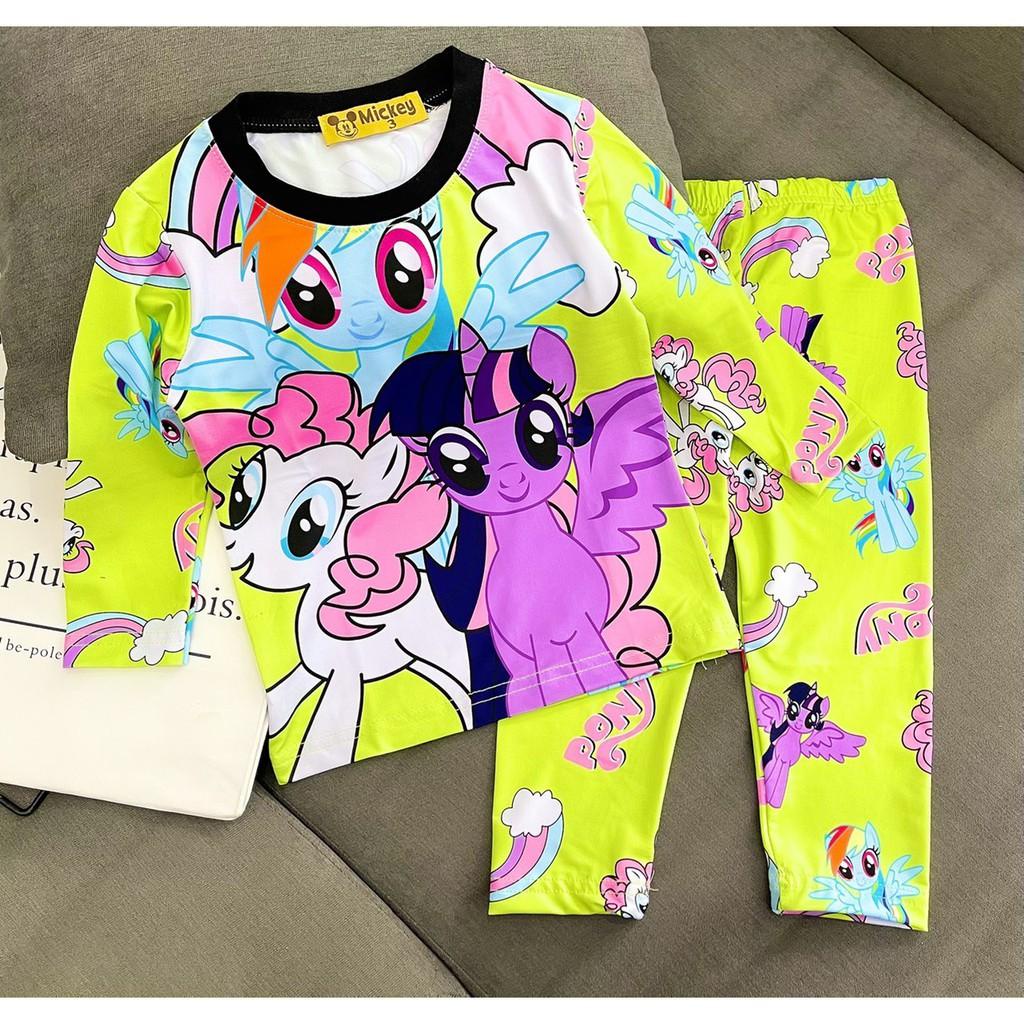 Đồ bộ dài tay bé gái vải 3D cao cấp mặc mát thấm hút mồ hôi tốt J390