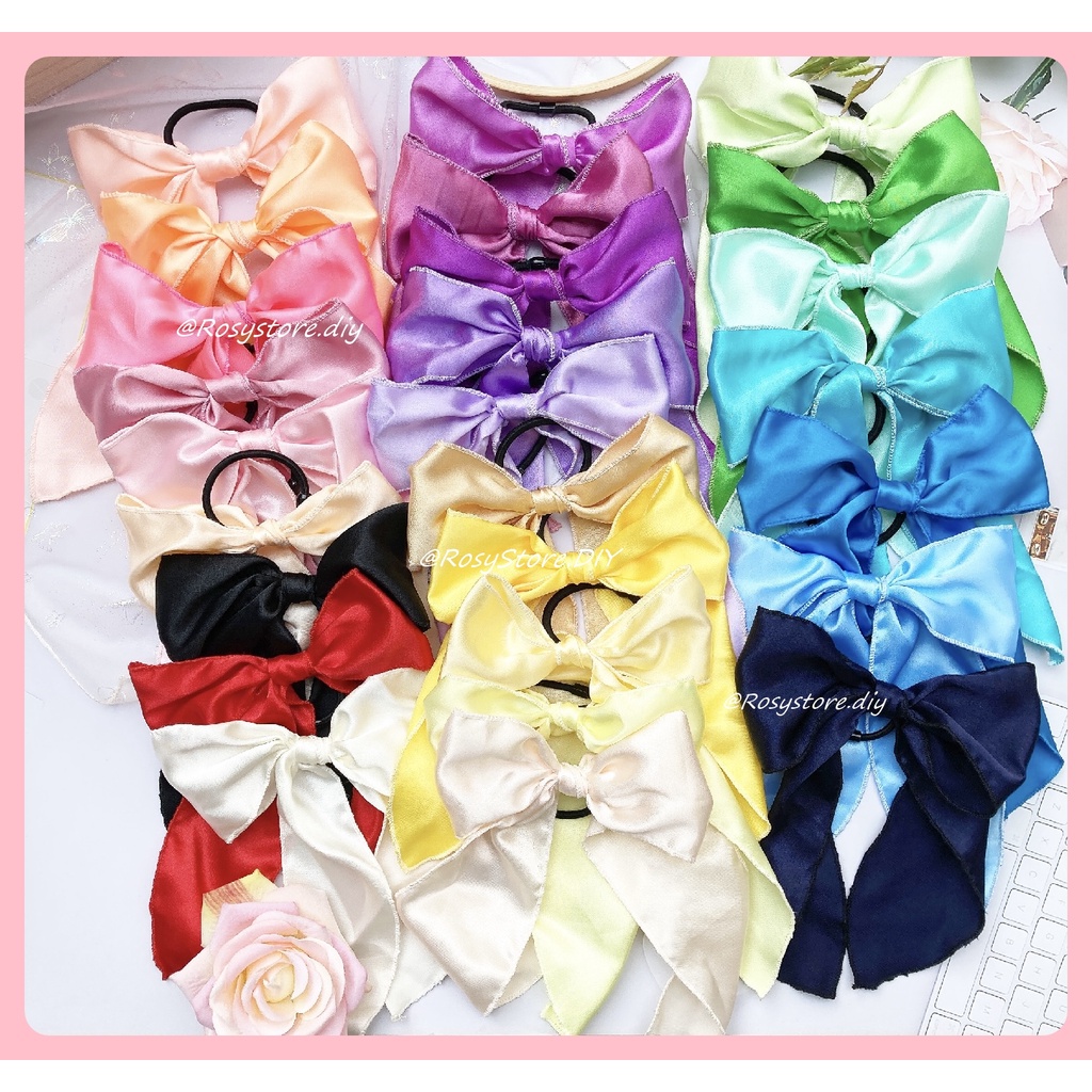 [Ảnh thật] NƠ CỘT TÓC LỤA SATIN TIỂU THƯ BẢN TO TÔNG VÀNG- PHONG CÁCH HÀN QUỐC PHỤ KIỆN THỜI TRANG NỮ GIÁ RẺ ĐẸP