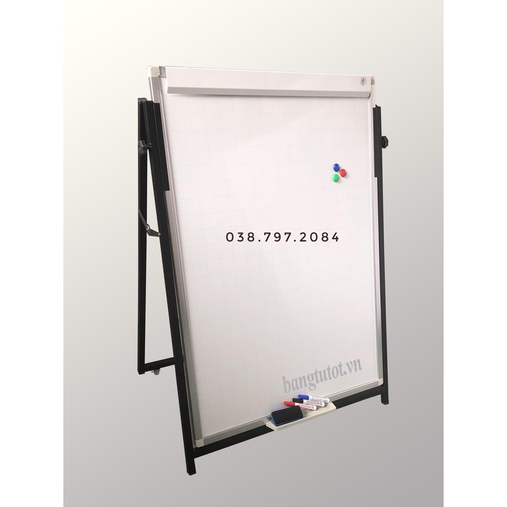 Bảng Flipchart Eco 90x120cm viết bút lông, điều chỉnh chiều cao thuận tiện ( Tặng bút, bông lau, nam châm, giấy A1)