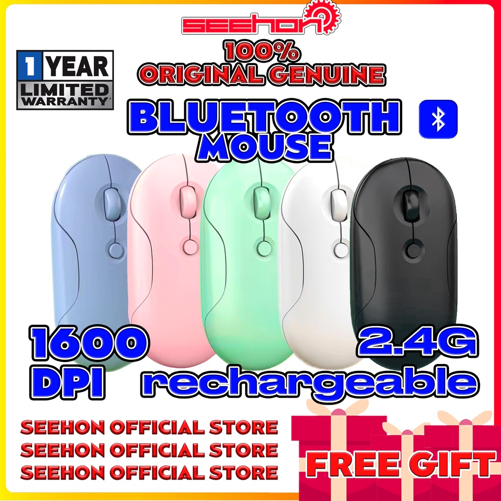 「SEEHON OFFICIAL STORE」{Cửa Hàng Chính Thức} Chuột Không Dây bluetooth Hai Chế Độ Có Thể Sạc Lại Phù Hợp Với Điện Thoại Apple iPad mini Nhẹ Và Trẻ