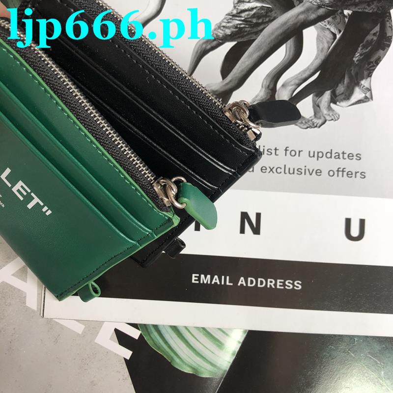 Off White Ví Da Bò Có Khóa Kéo Thời Trang 2022