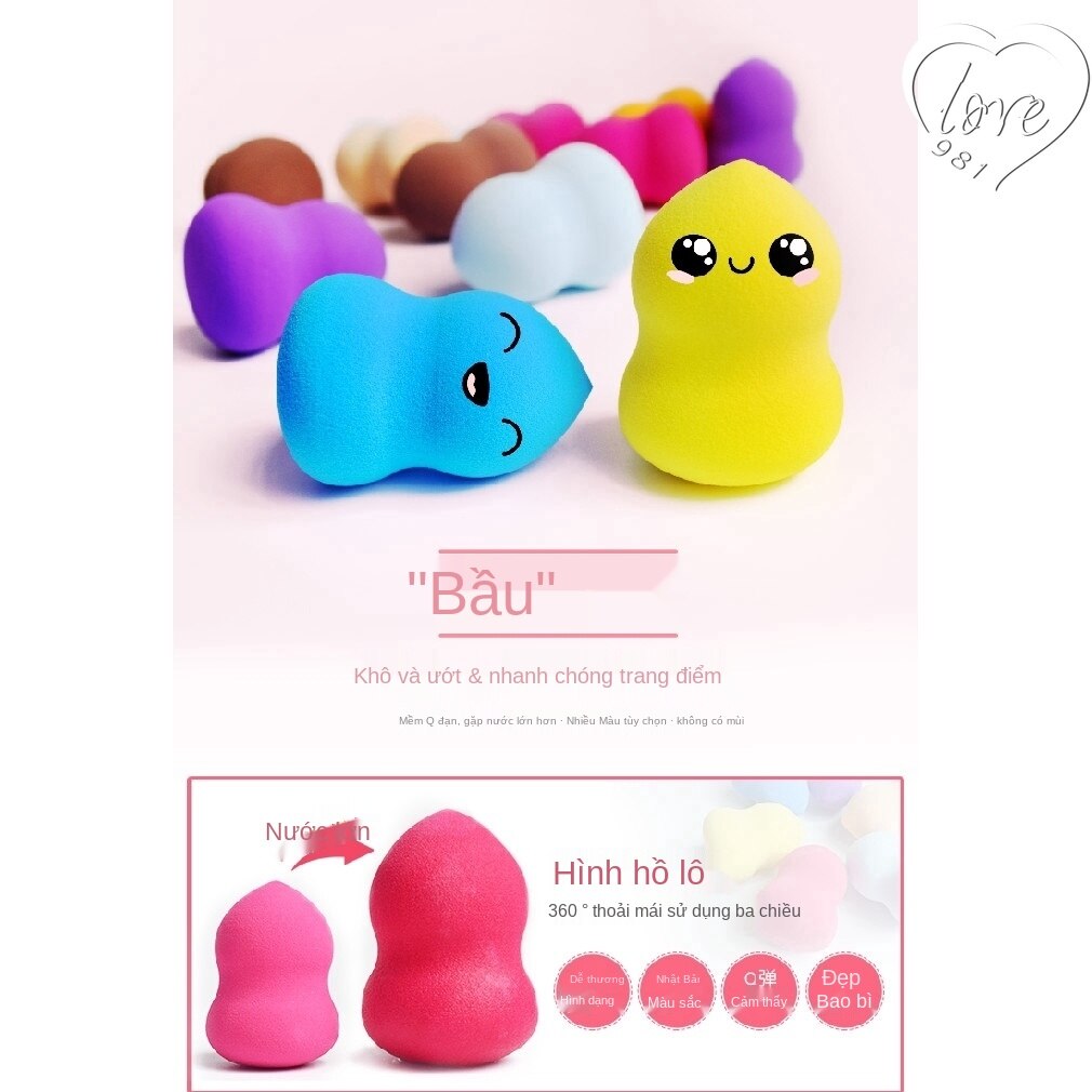 Mút Trang Điểm Hình Quả Trứng 12 Màu Tùy Chọn