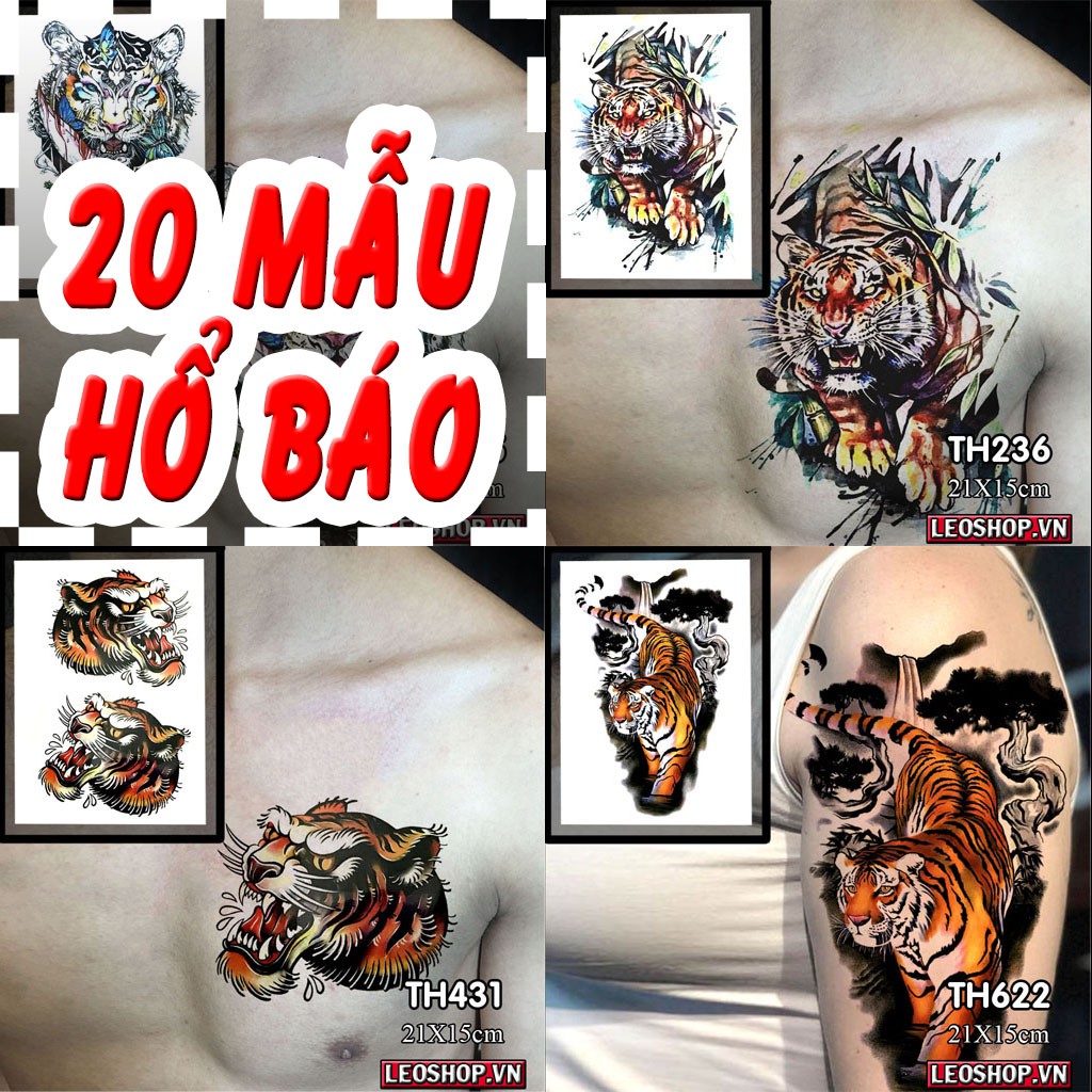 Hình Xăm Dán Hổ Báo Các Loại 2 (21X15Cm) | Shopee Việt Nam