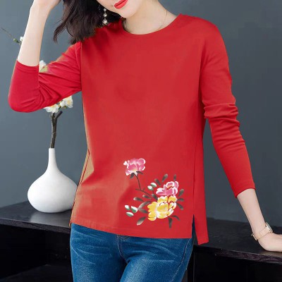 Áo phông nữ Áo Thun Nữ Dài Tay Cổ Tròn Thời Trang Hàn