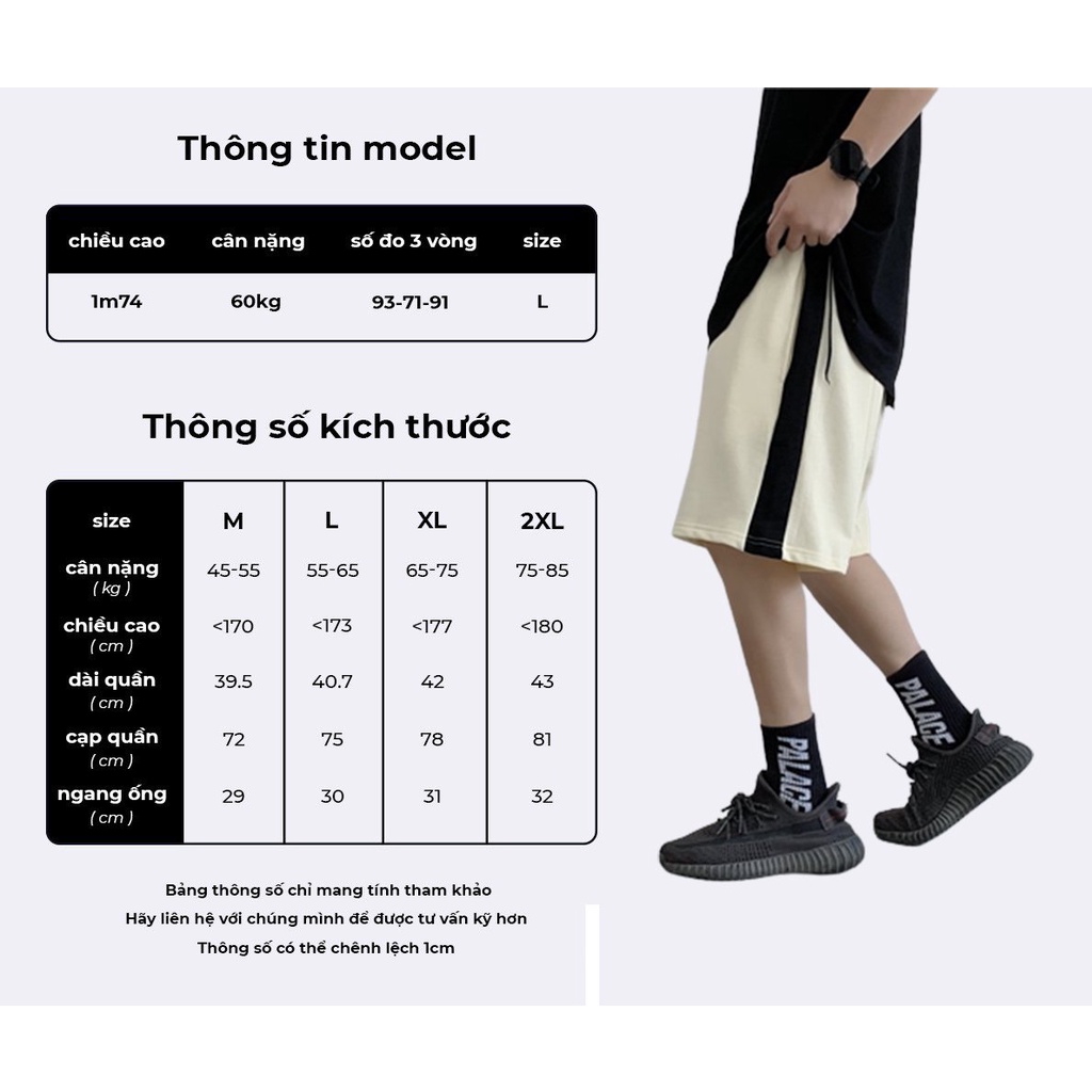 quần short nam ,quần đùi unisex 3K phối sườn kiểu dáng trẻ trung hiện đại chất liệu poly thể thao thoáng mát