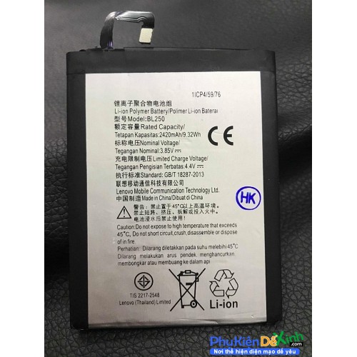 Pin Lenovo BL-250 Vibe S1 2500mAh