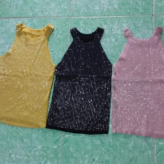 Áo cổ yếm đính đá