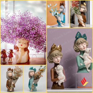Bình hoa cô gái decor phong cách hiện đại - Lọ cắm hoa trang trí xinh xắn