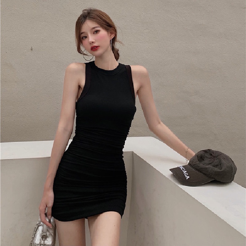 Đầm không tay IELGY dáng ôm phong cách Hàn Quốc cho nữ