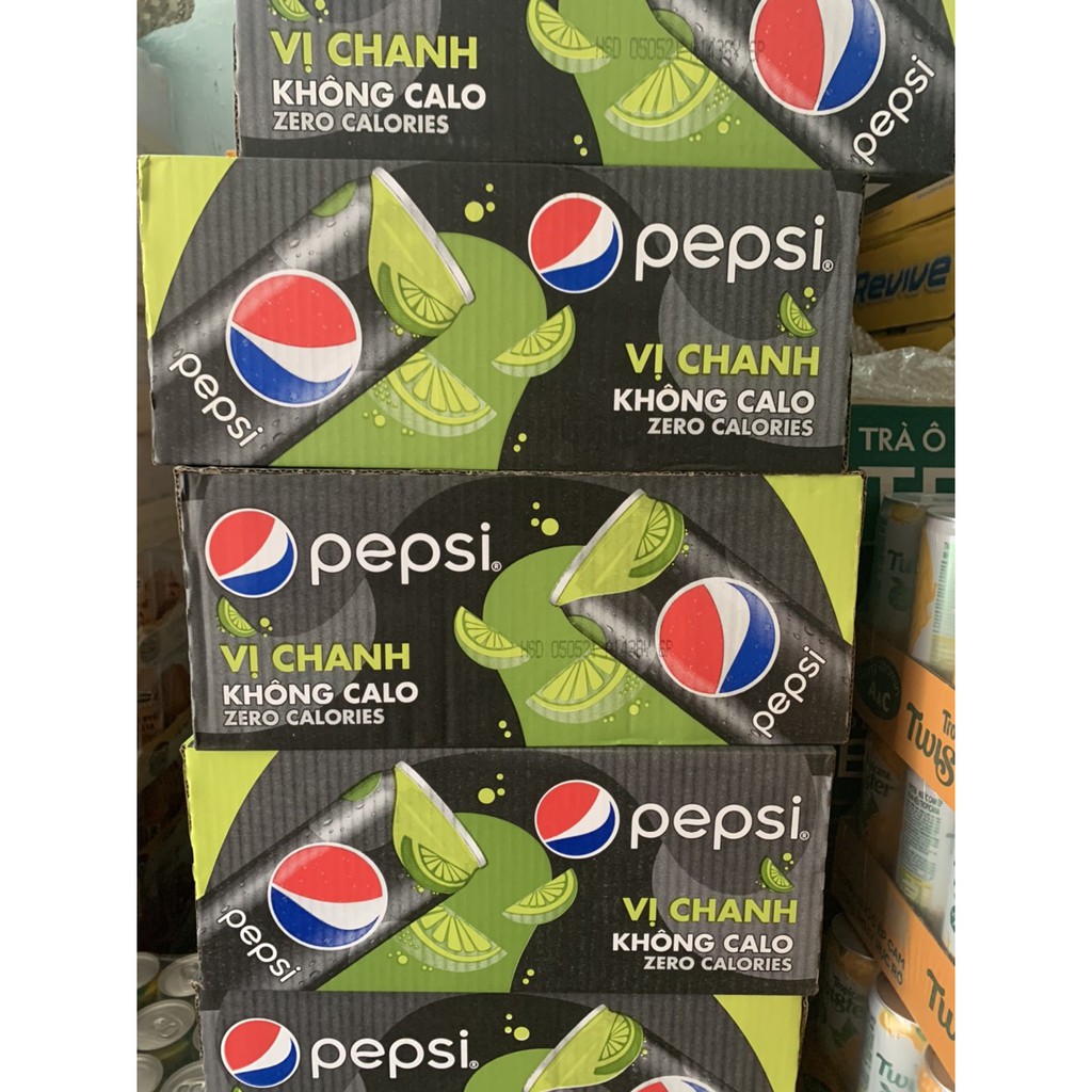 [ Sẵn Hàng] Thùng Pepsi Chanh Không Calo 24 lon 330ml