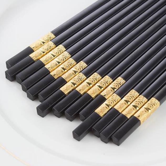 Bộ 10 đôi đũa khảm vàng phong cách Nhật Bản ( hoa lá lúa)