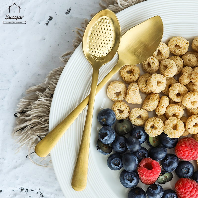 Thìa tráng miệng nhỏ SWEEJAR bằng thép không gỉ nhiều kiểu dáng tùy chọn