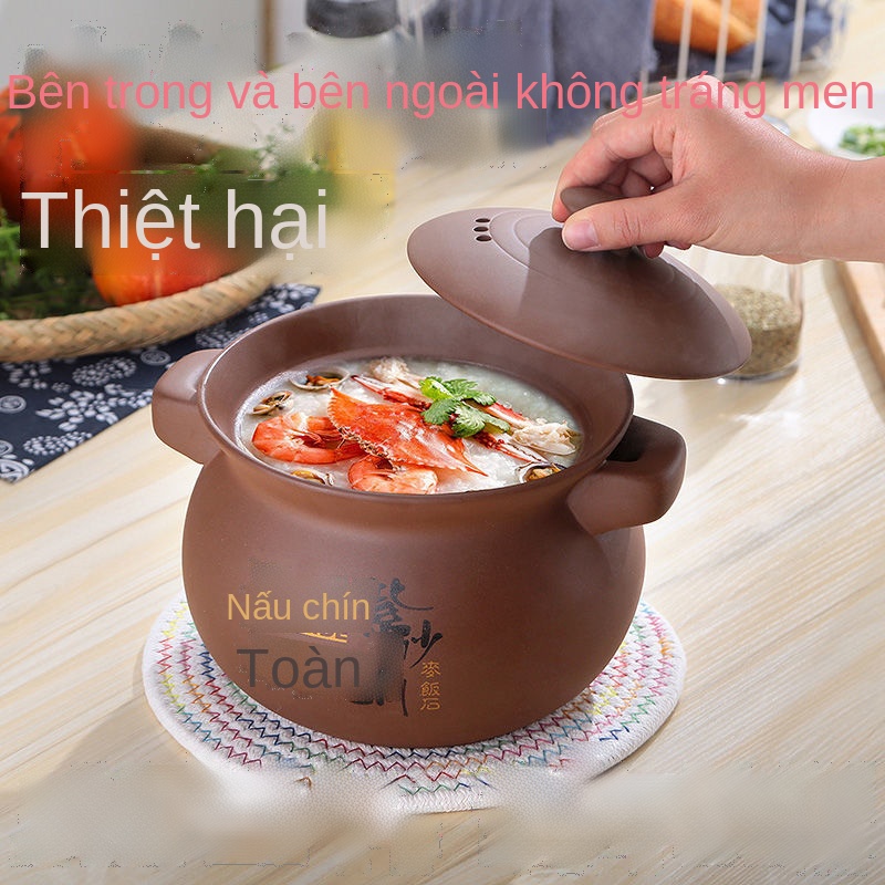 Nồi hầm màu tím ga mở ngọn lửa hộ gia đình mục đích kép nồi hầm soong nồi hầm ga tự nhiên khí nhiệt độ cao nồi đá nồi
