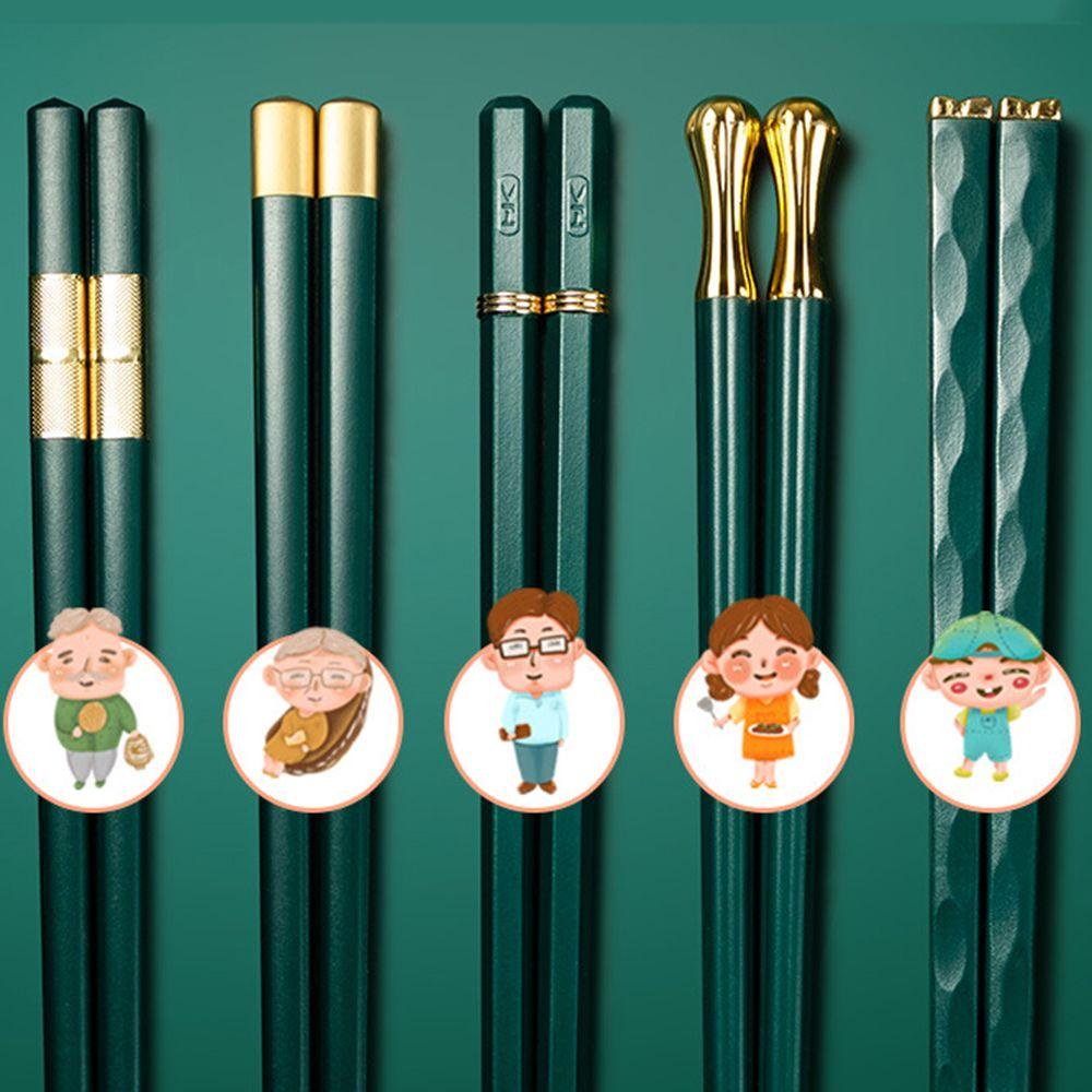 Bộ 5 Đôi Đũa Chống Trượt Màu Xanh Đen Phong Cách Nhật Bản