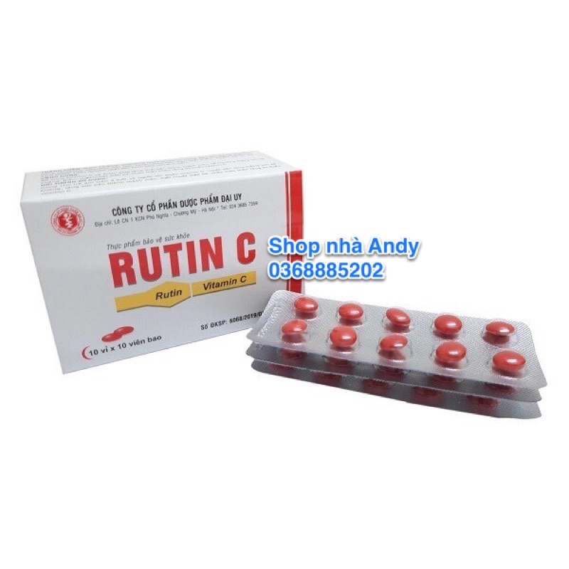 Rutin C hộp 100 viên nén - Bổ sung Vitamin C và rutin giúp tăng tính bền mạch máu