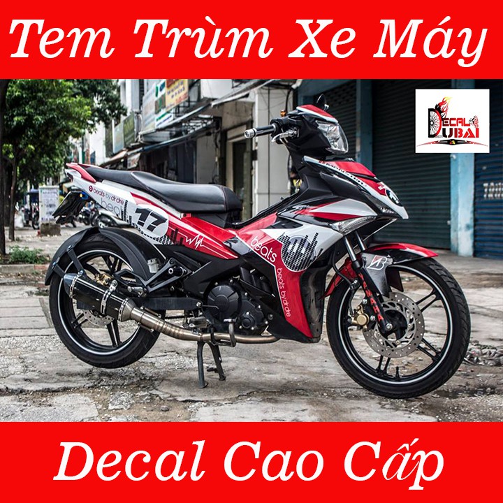 Tem Trùm Xe Exciter 150 Đỏ Trắng