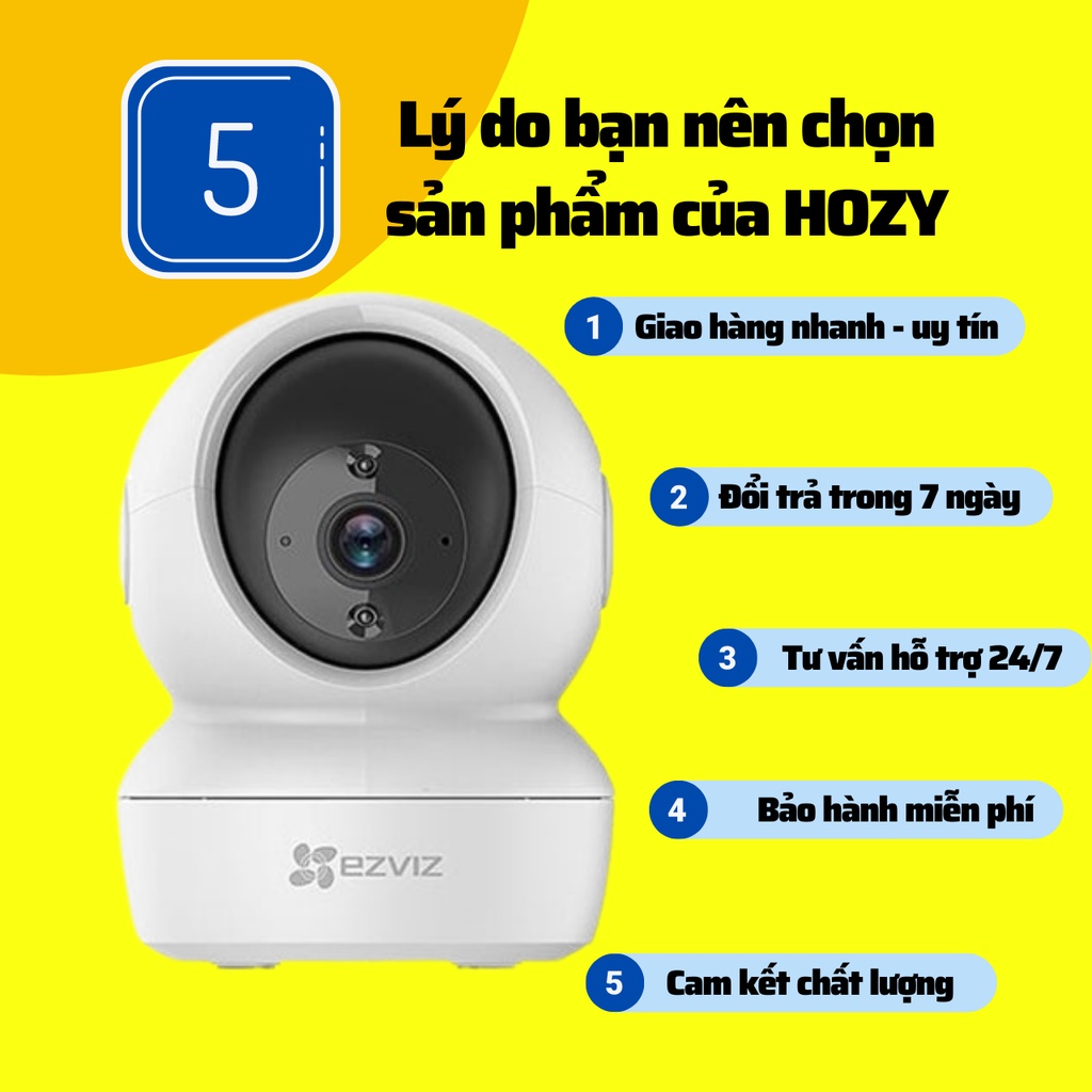 [Mã ELHAMS5 giảm 6% đơn 300K] Camera wifi xoay 360 Ezviz C6N TY 1080p(2M) 2K 4mpx