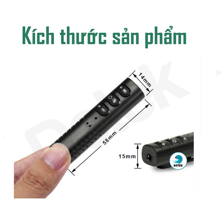 Thiết bị chuyển đổi tai nghe thường thành Bluetooth Detek R999 Tặng Jack 3.5