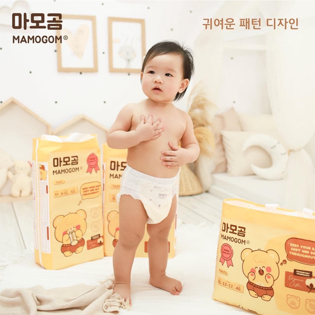 Bỉm hữu cơ MAMOGOM nội địa Hàn Quốc dán/quần đủ size S62/M52/M48/L44/XL40/XXL38