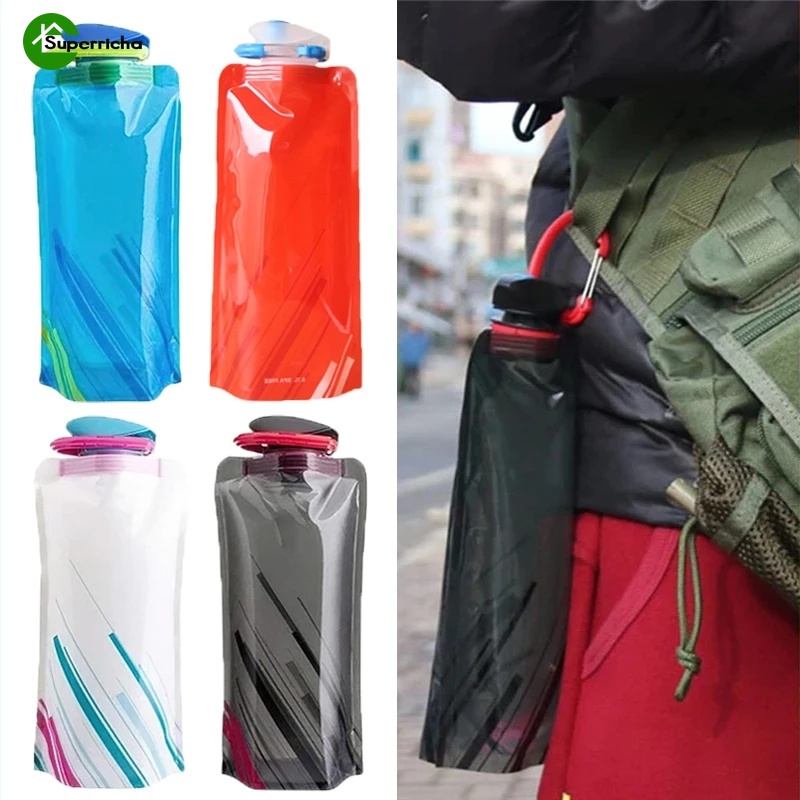 Túi Đựng Nước 700ML Dạng Gập Chống Rò Rỉ Siêu Nhẹ Có Thể Tái Sử Dụng Cho Hoạt Động Ngoài Trời