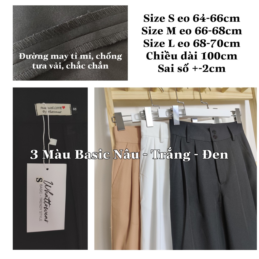 Quần culottes ống suông, quần tây lưng cao