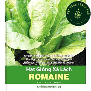 Hạt giống Xà Lách Romaine 2gr