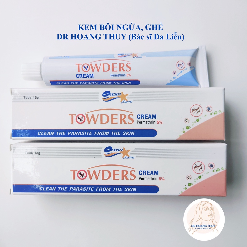 Kem bôi ngứa ghẻ Towder Cream loại bỏ các loại rận mu và làm sạch kí sinh trùng khỏi da Tuýp 15g