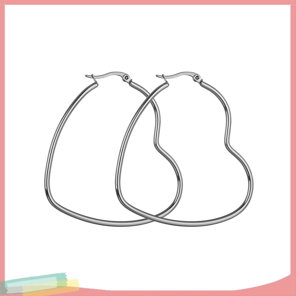 Bông Tai Hình Trái Tim Lớn Hợp Thời Trang Cho Nữ