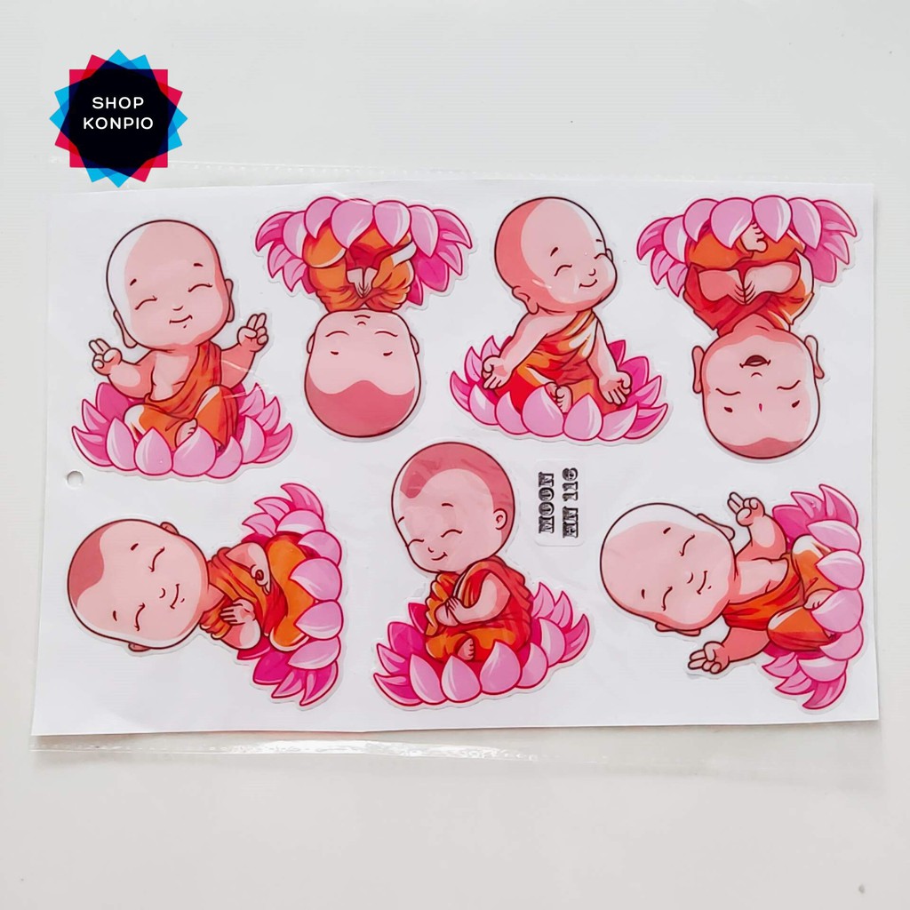 Bộ Tem Sticker Chú Tiểu Dập Nổi Cao Cấp Dán Xe Máy, Ô Tô, Mũ Bảo Hiểm, Chống Thấm Nước, Chống Bay Màu
