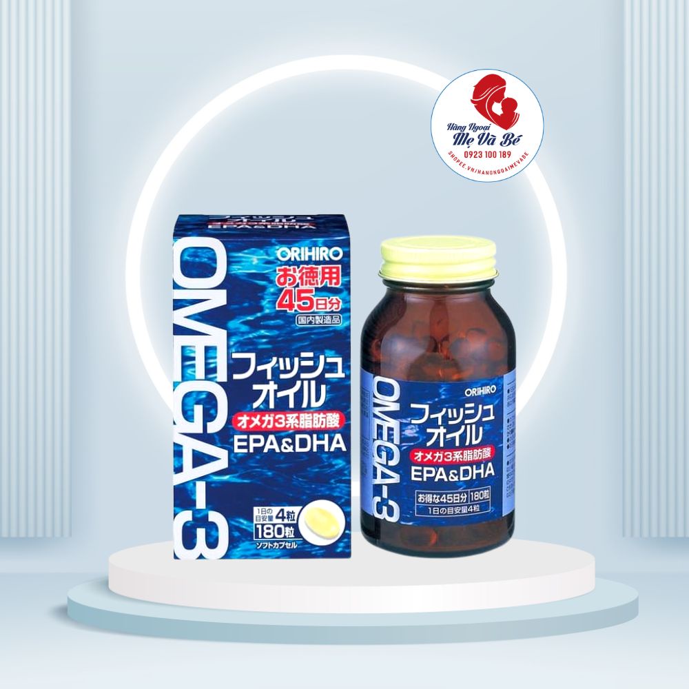 Dầu cá Omega 3 Orihiro Fish Oil Nhật Bản hộp 180 viên 5/2025