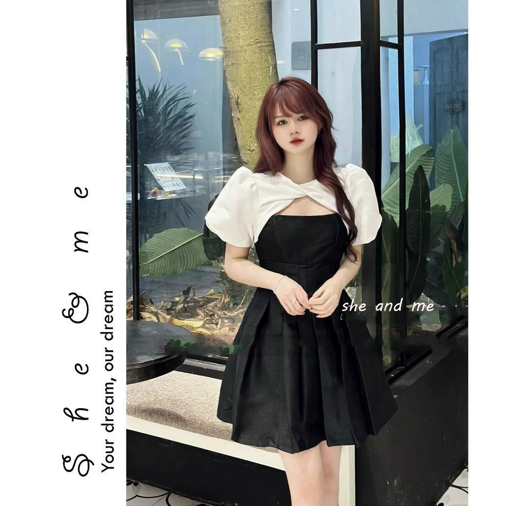 Tiela dress - Đầm nữ váy nữ xoắn ngực tafta tay bồng đầm đi tiệc váy đi tiệc siêu đẹp