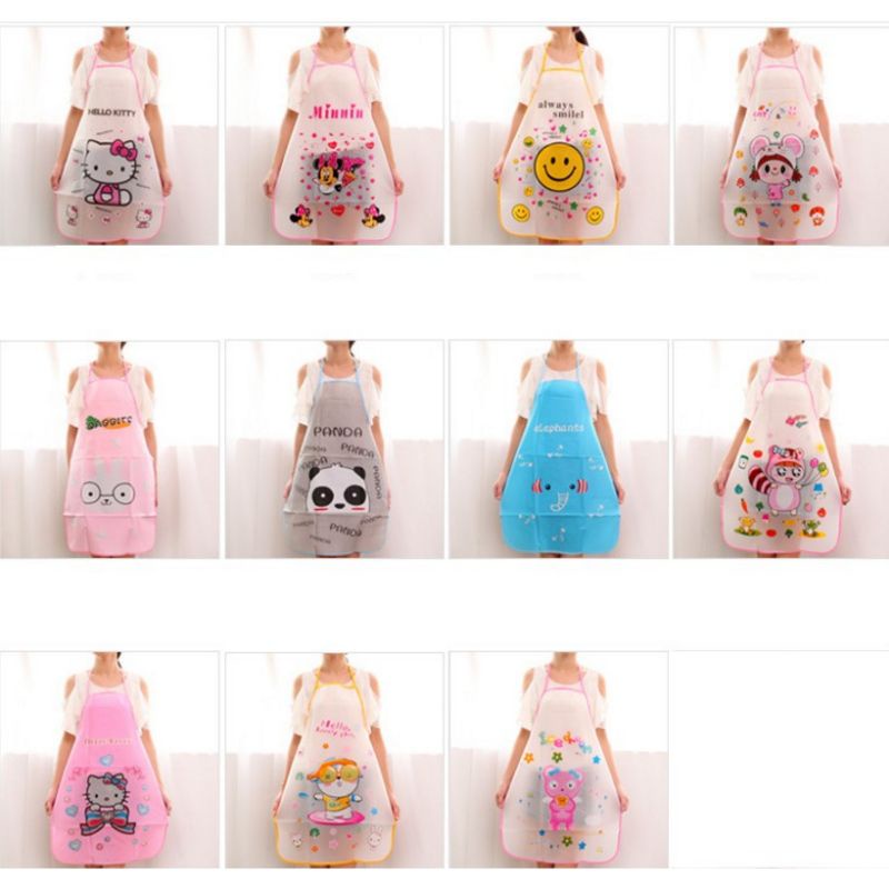Tạp dề nấu bếp chống thấm nhiều hình dễ thương.