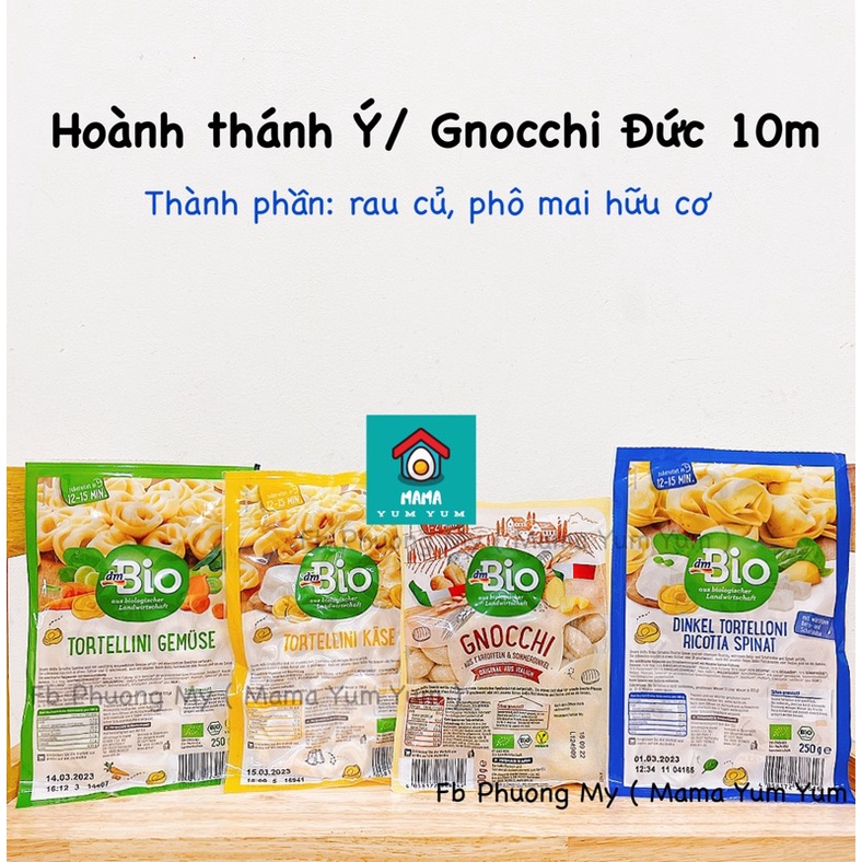 Date 7,9/2024 Hoành thánh ý , Gnocchi khoai tây DmBio hữu cơ cho bé từ 10 tháng nội địa Đức