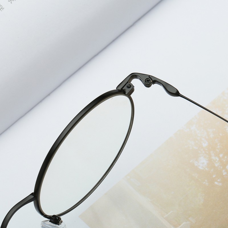 Mắt kính gọng tròn tròng trong suốt phong cách vintage Hàn Quốc cho nam nữ