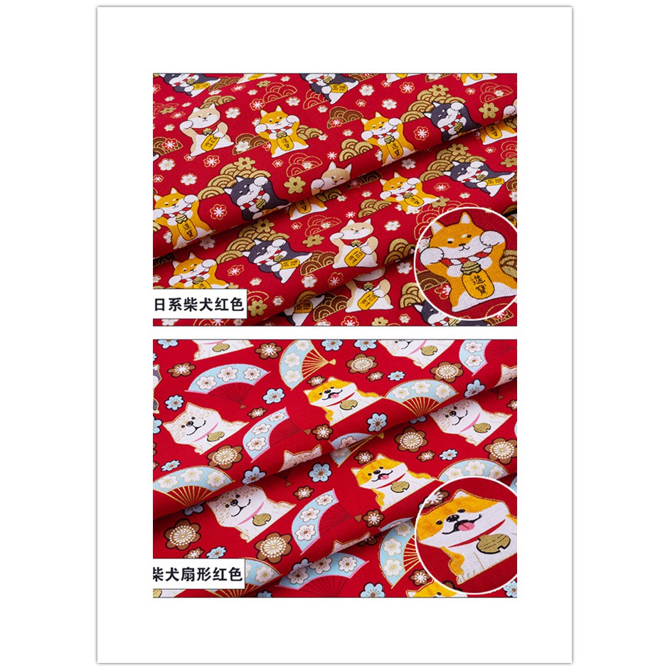 Cuộn Vải satin 100% cotton 50 * 150cm Phong Cách Nhật Bản