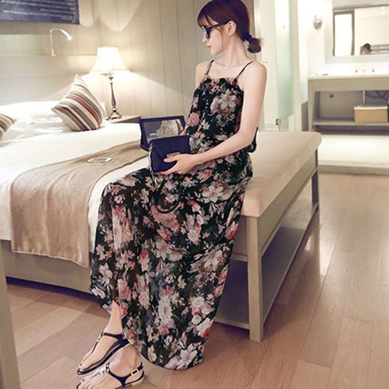 Đầm maxi hoa hai dây quyến rũ cho nữ | BigBuy360 - bigbuy360.vn