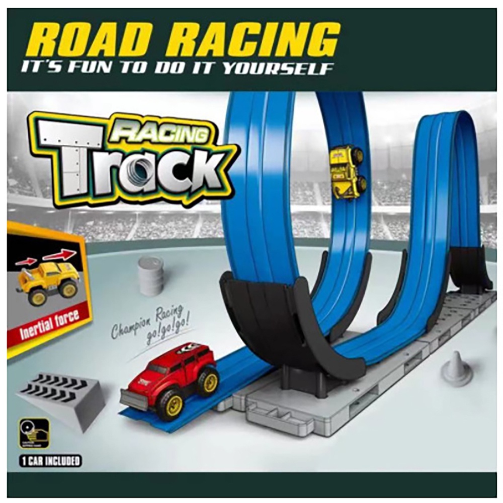 Đồ chơi lắp ghép hình đường đua xe ô tô lộn vòng 360 độ không trọng lực Racing Track, đồ chơi phát triển trí tuệ cho bé