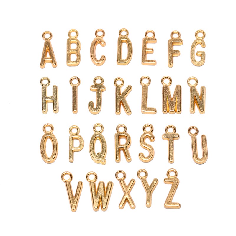 Bộ 26 Chữ Cái Từ A-Z Màu Vàng / Bạc Dùng Làm Trang Sức DIY
