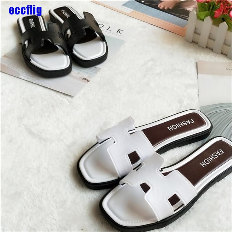 ECC Women Fashion Thick -Soled Outwear Home Casual Flat Slipper Indoor Sandals