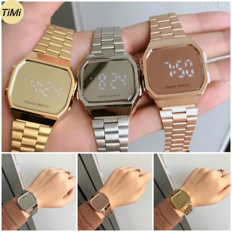 Đồng hồ led touch watch cảm ứng, tráng gương unisex (nam nữ) hot trend 2021