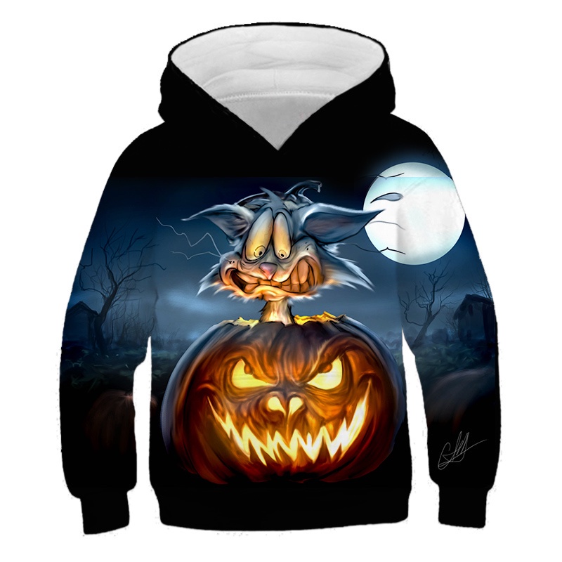 Áo Hoodie In Hình Halloween 3D Thời Trang Mùa Thu Dành Cho Trẻ Em
