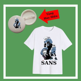 Áo biệt đội Gangster, Áo bé Sans cute, đủ size áo từ 10kg đến 90kg, Huy hiệu Sans 5.8cm