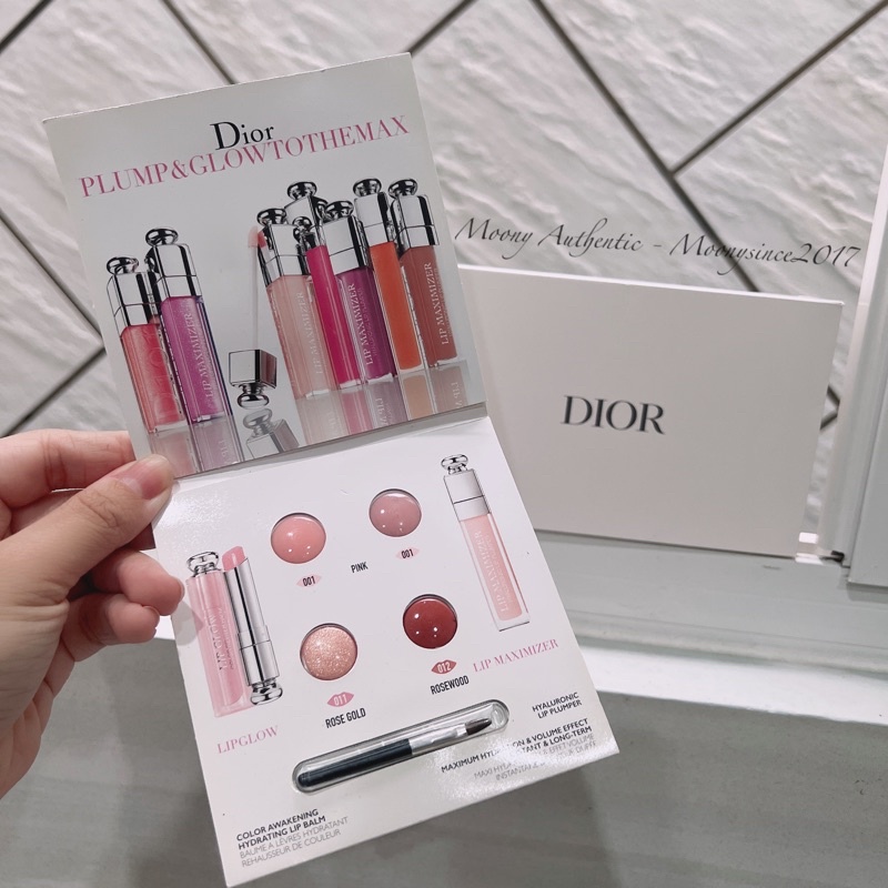 Ví pouch Dior gift trắng phối dây nơ siêu xinh