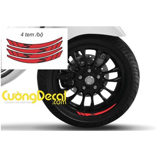 Decal phản quang 3M dán viền mâm Vespa, Sprint, Primavera M3