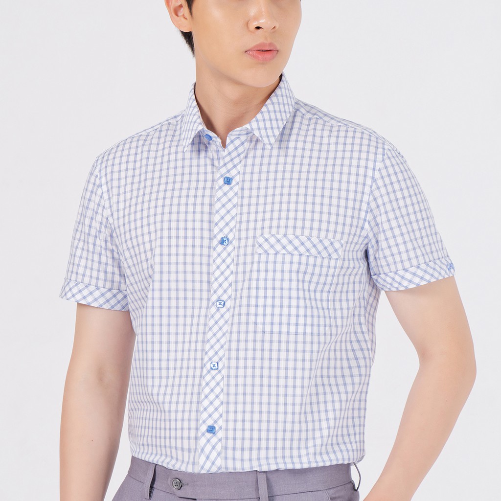 Áo Sơ Mi Nam Tay Ngắn Blentino BCV11 - Hàng Chính Hãng