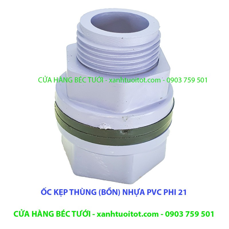 Bộ 4 ỐC ÉP THÙNG - BỒN BẰNG NHỰA PVC PHI 21