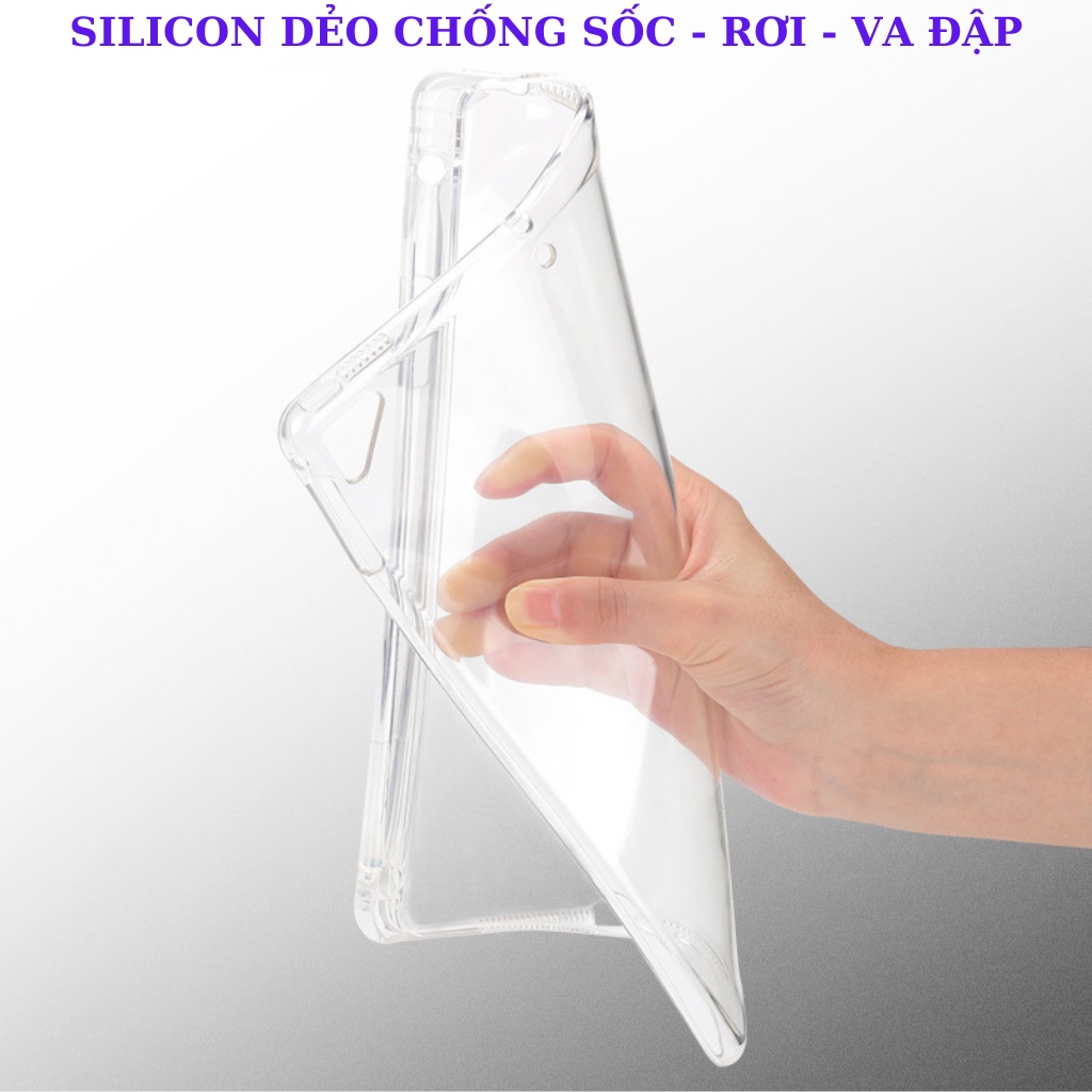 Ốp lưng iPad Silicon + Ngăn đựng bút Chất Đẹp ốp iPad Air 1,2,3,4,5,Gen 5,6,7,8,9,10,Pro 12.9,11,9.7,10.5...