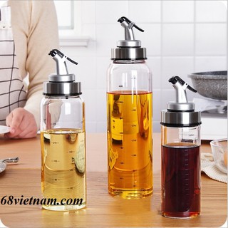 Chai thủy tinh vòi rót cao cấp 170ml đựng dầu ăn, nước mắm, xì dầu, ...