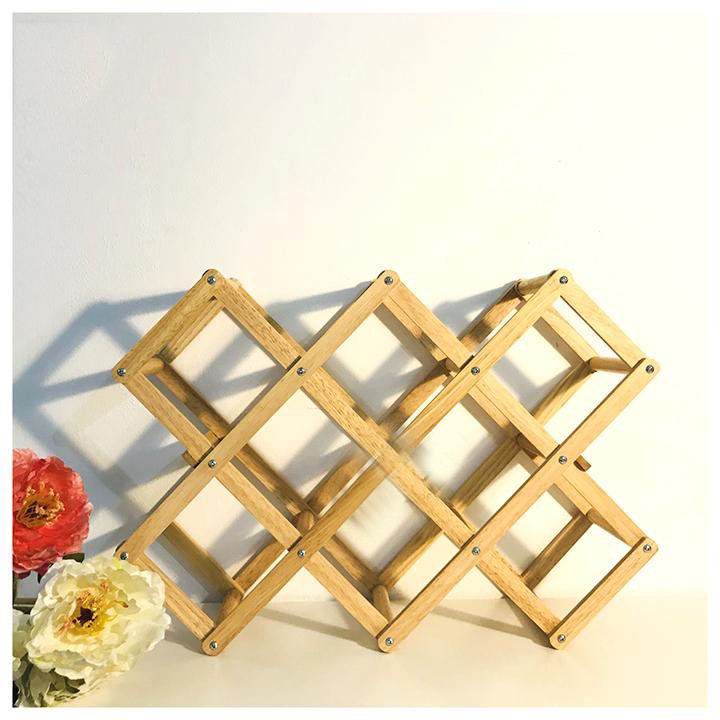 Kệ Rượu Xếp 10 Chai Gỗ Đức Thành
