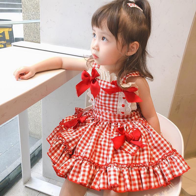 Đầm Công Chúa Sát Nách Phối Ren Đính Nơ Se7en Thời Trang Mùa Hè Cho Bé Gái